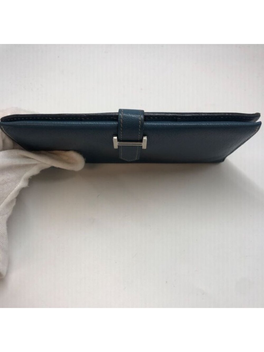 ★SOLD★ Hermes Bifold Wallet Bearn Blue Card Billfold - Picture 11 of 16